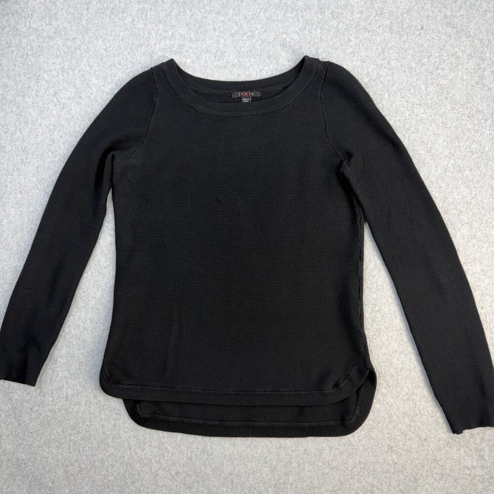 Cyrus Women's Black Small Sweater Rayon Polyester Crewneck Soft Stretch